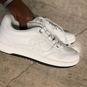 Calvin Klein women White Leather Sneakers